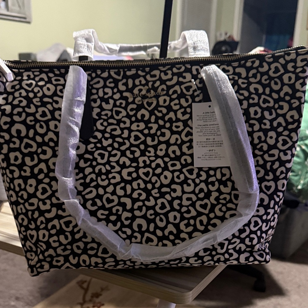 Kate Spade Black and White Leopard Tote